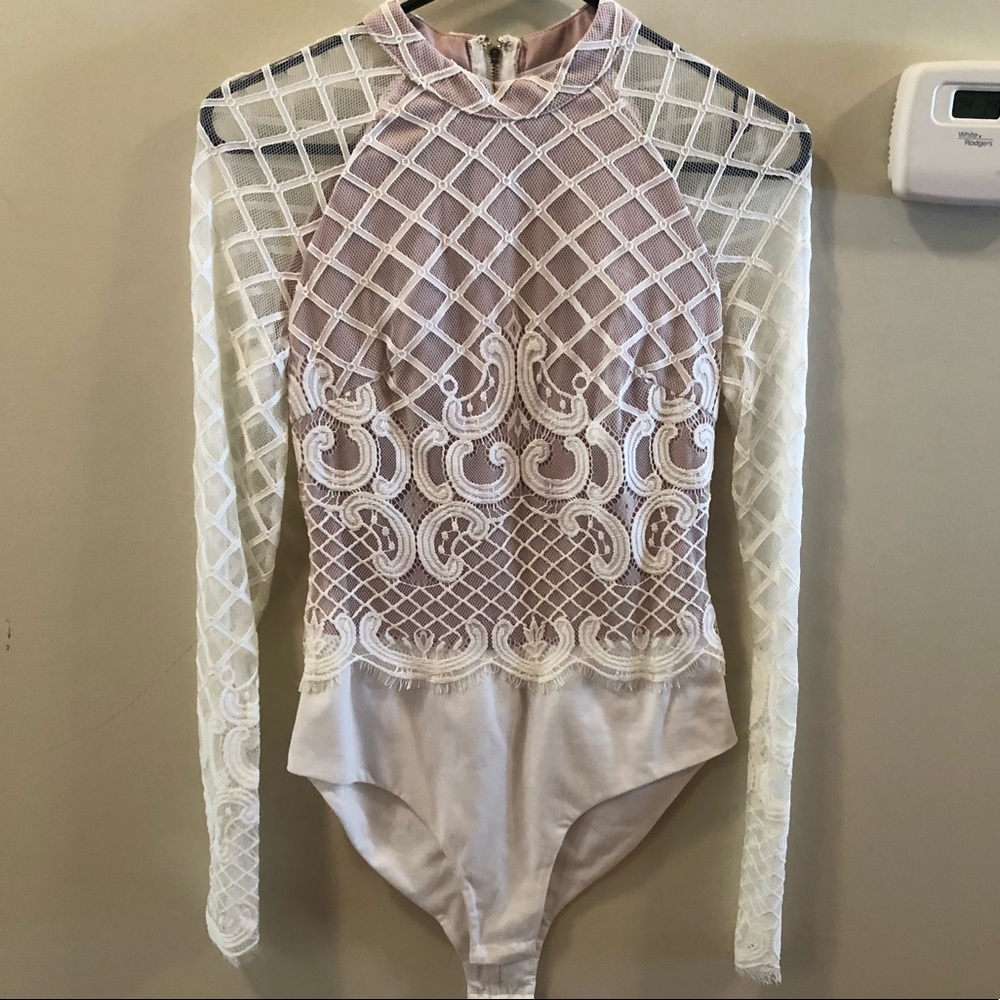 White lace bodysuit